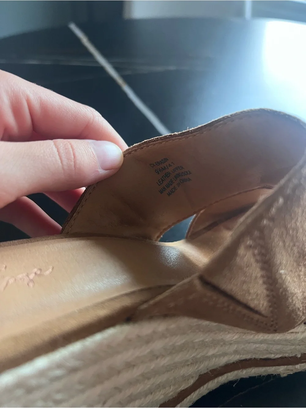 Crown Vintage Brown Suede Espadrille Wedge Slide Sandals
